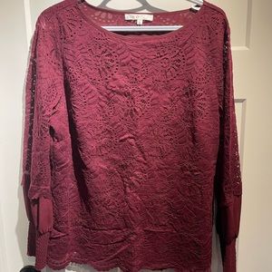 Cleo maroon lace top